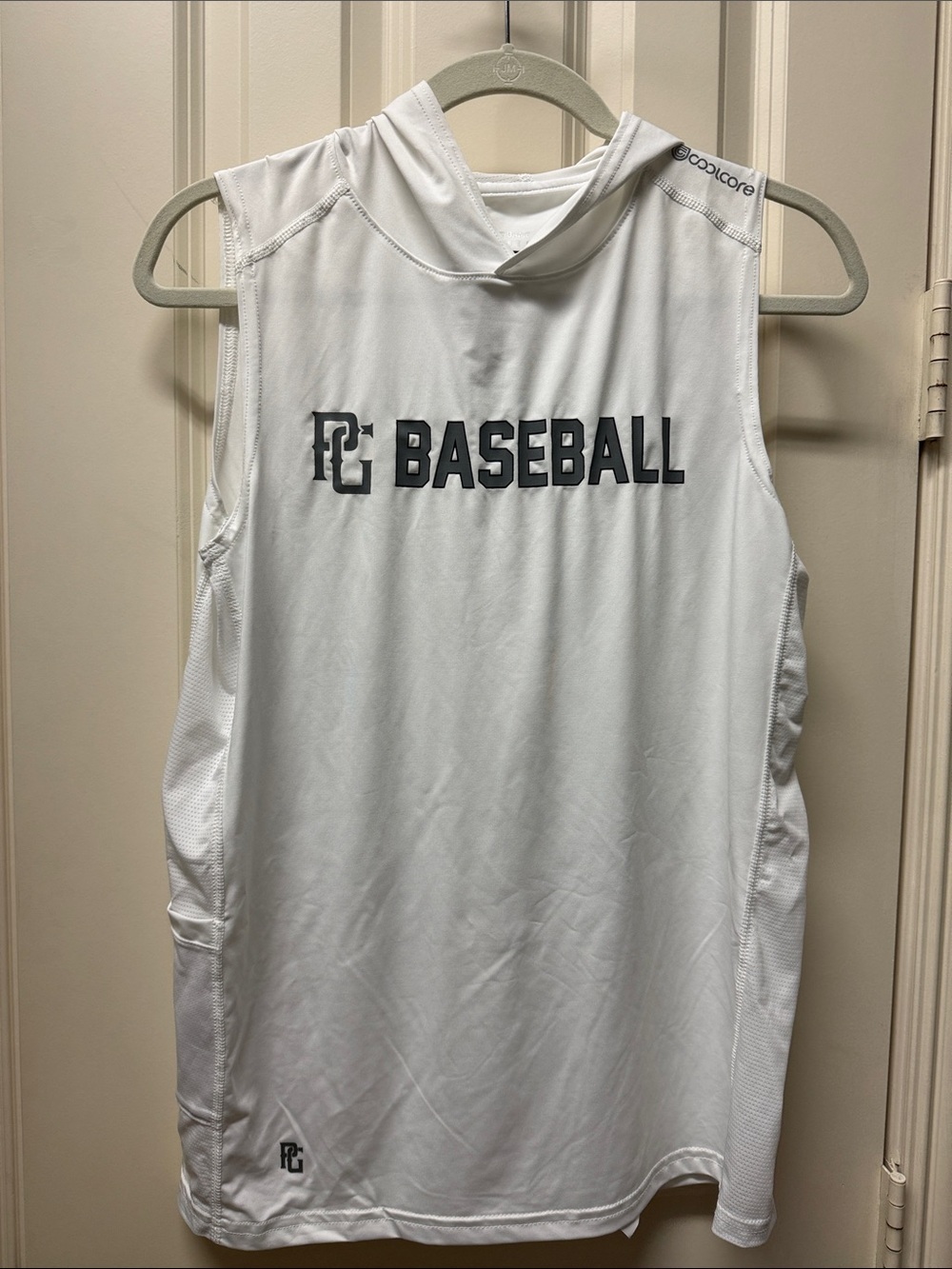 Rawlings White Sleeveless Hooded Baseball Performance Tank size small
